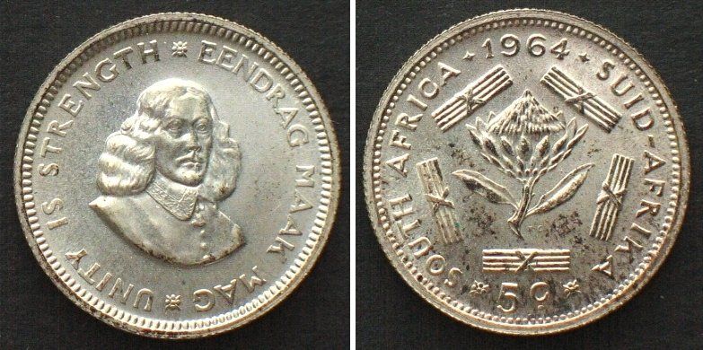 Tutti le monete: SÜDAFRIKA 5 Cents 1964 Silber Proof PP – Usato da Riehen venduto da sesambestcoins2004