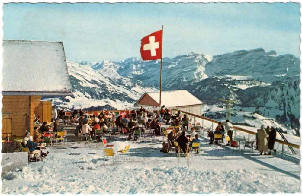 Cartoline postali: Leysin - Restaurant + Gondelbahn mit  les Diablerets – Usato da Binningen venduto da Mountainrider
