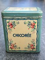 Antike Chicorée Blechdose mit Rosenmuster Vintage Dose retro