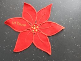 kleines Deckeli Weihnachtsstern rot La Palma Deko NEU