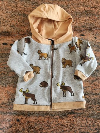 Baby Alpenfleecejacke Gr. 68 mit Kaputze,  Bärenmotiv, neu