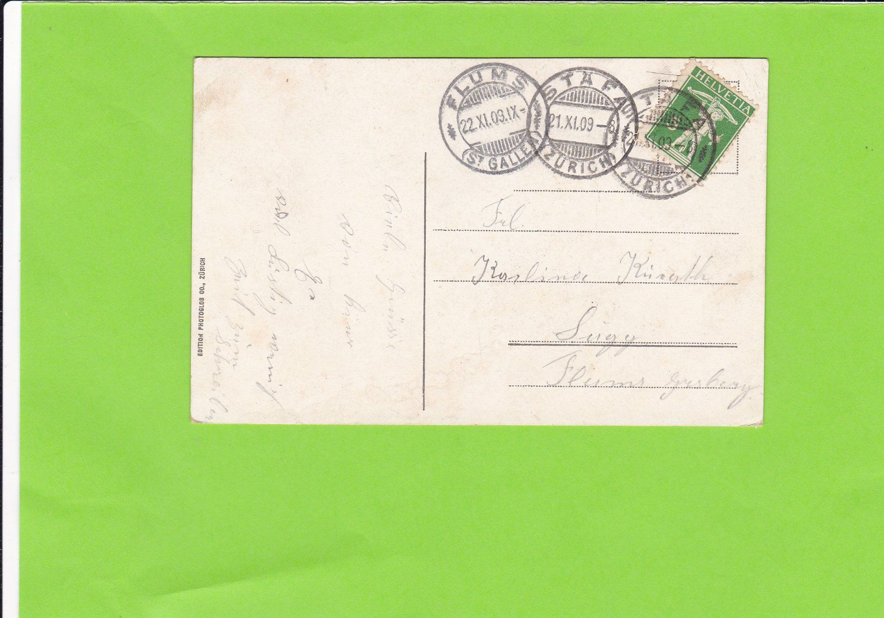 Cartoline postali: Zürich-Schweizerisches Landesmuseum---1909 – Usato da St. Peterzell venduto da neckertal 1