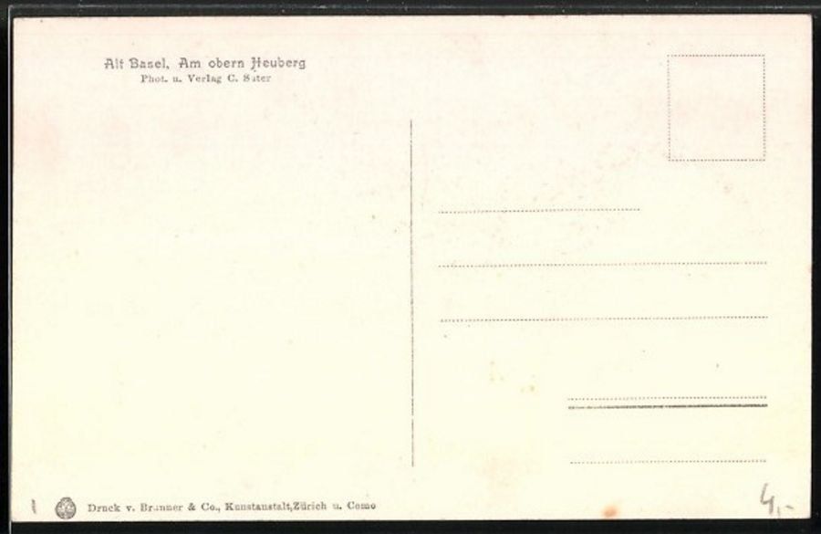 Cartoline postali: Alt Basel, Am Obern Heuberg – Usato da Frauenfeld venduto da POML 1