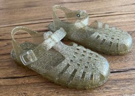 Wasssersandalen Glitzer Gold Grösse 31