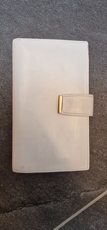 Weisses Leder Portemonnaie Vintage Geldbörse