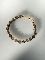 Schönes Rauchquarz Armband mit Goldakzenten, neu!
