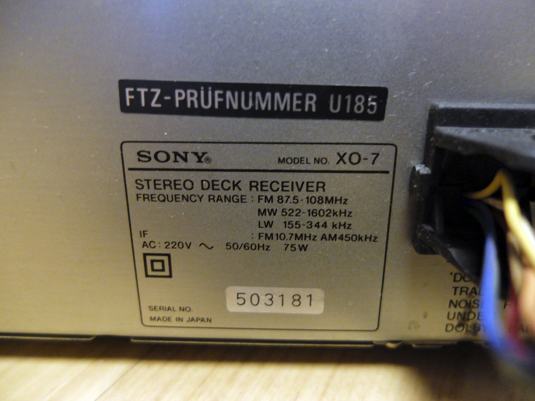 Sony Ricevitori: Cassiever SONY XO 7 - Reciever – Usato da Greppen venduto da Fuerstigor 6