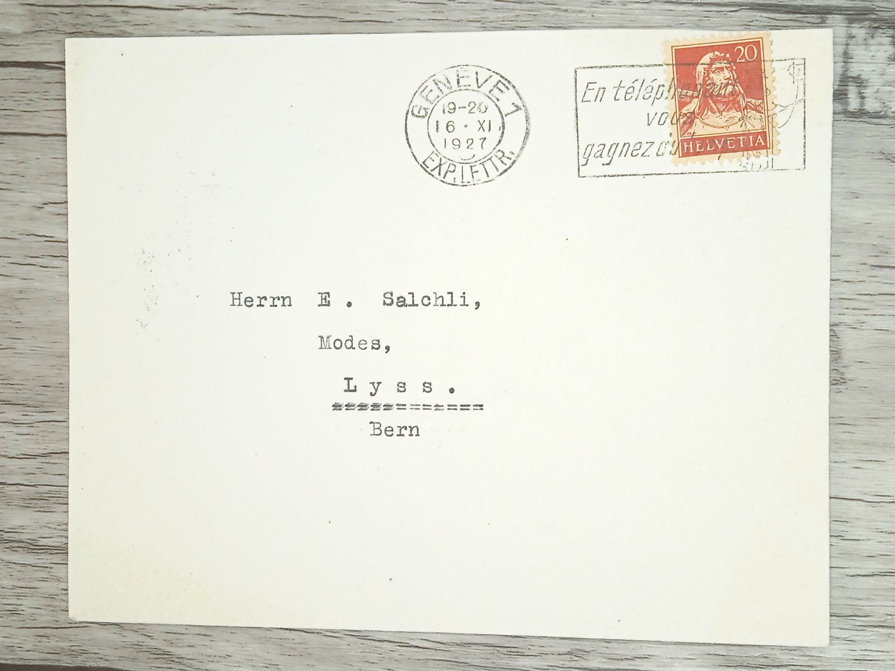 Tutti i francobolli: TR20 Enveloppe + Timbre Suisse 1927 – Usato da Cousset venduto da Patrick_Collections