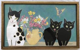 Gemälde - Katzen von Alice Niggeler - Art Déco Fribourg 1920