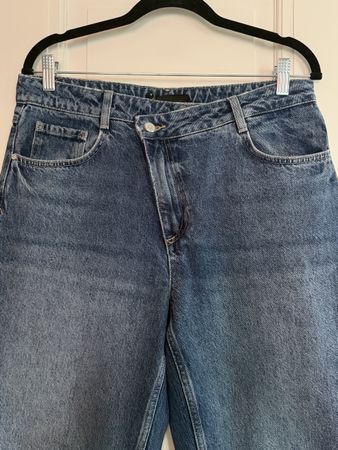 Zara Wide Leg Jeans, Blue Denim, size 40