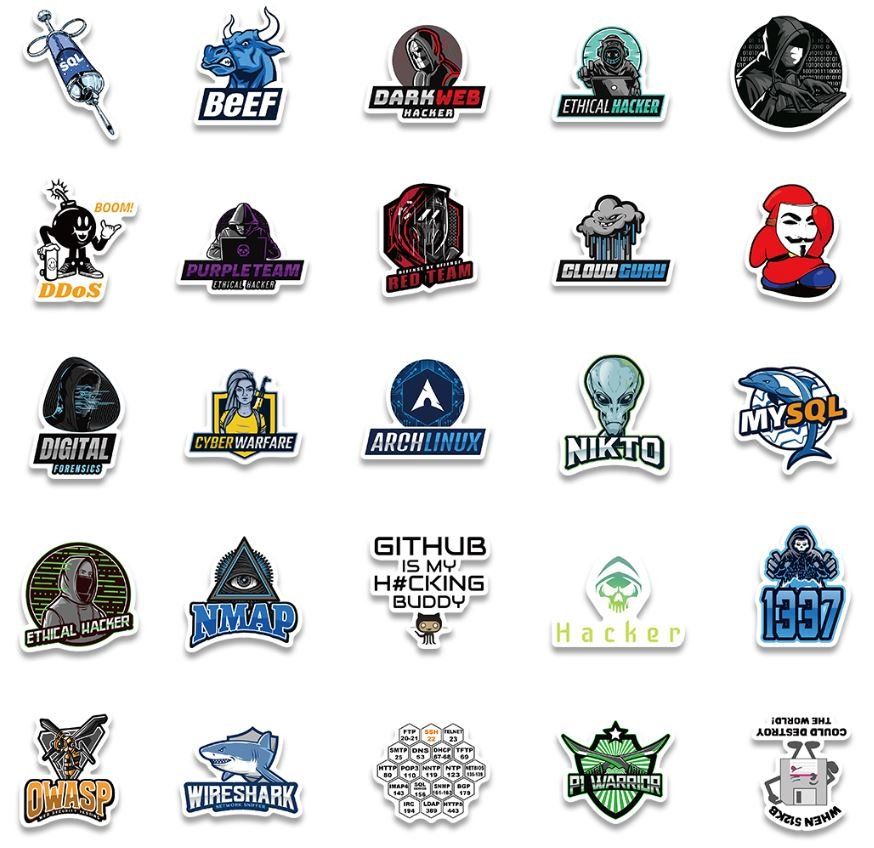 Sticker: hacken hacker Computer Laptop DDOS Windows 50 tlg Stickerset – Nuovo e nell'imballaggio originale da Dättlikon venduto da easythings 2