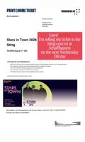 1 Ticket to the Sting Concert 