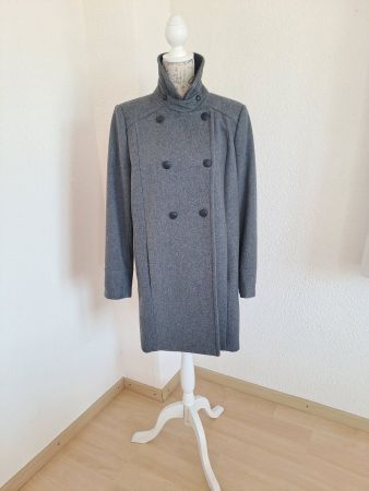 Manteau d'hiver gris neuf, élégant, Mango, taille L