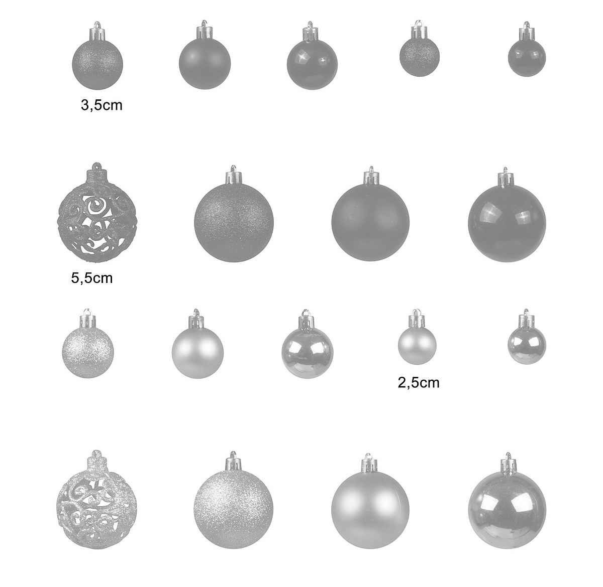 Tutte le decorazioni: Riesen Weihnachtskugelset 100 teilig Silber/Stahlblau – Nuovo e nell'imballaggio originale da Basel venduto da Seifehuesli 3