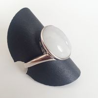 Silber Ring 925 mit helle Stein Grösse 18.7 mm