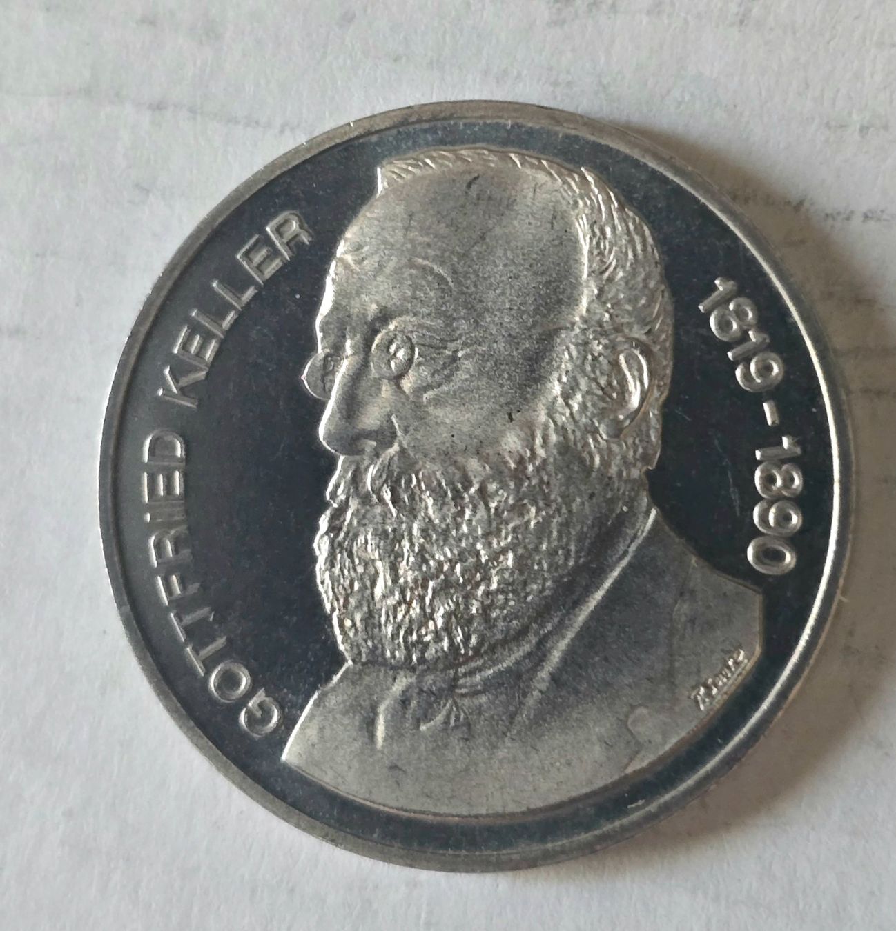 Tutti le monete: Gedenkmünze Gottfried Keller  1990 – Usato da Ennetbürgen venduto da 50shafali53