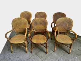 Wicker dining chairs (6)