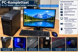PC Komplettset i7 8GB RAM 250GB SSD 27“ Monitor u. Tastatur