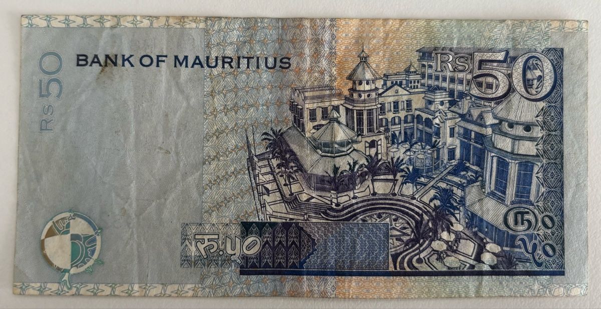 Banknoten: Mauritius 50 Rupees 2003 – Gebraucht aus Algetshausen von Carrhard 1