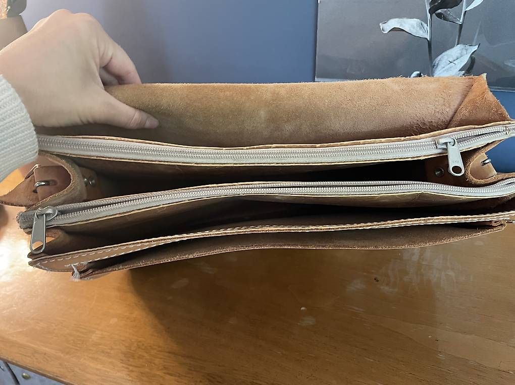 Borse: Grosse braune Ledertasche, Umhängetasche – Usato da Grenchen venduto da nudj1 2