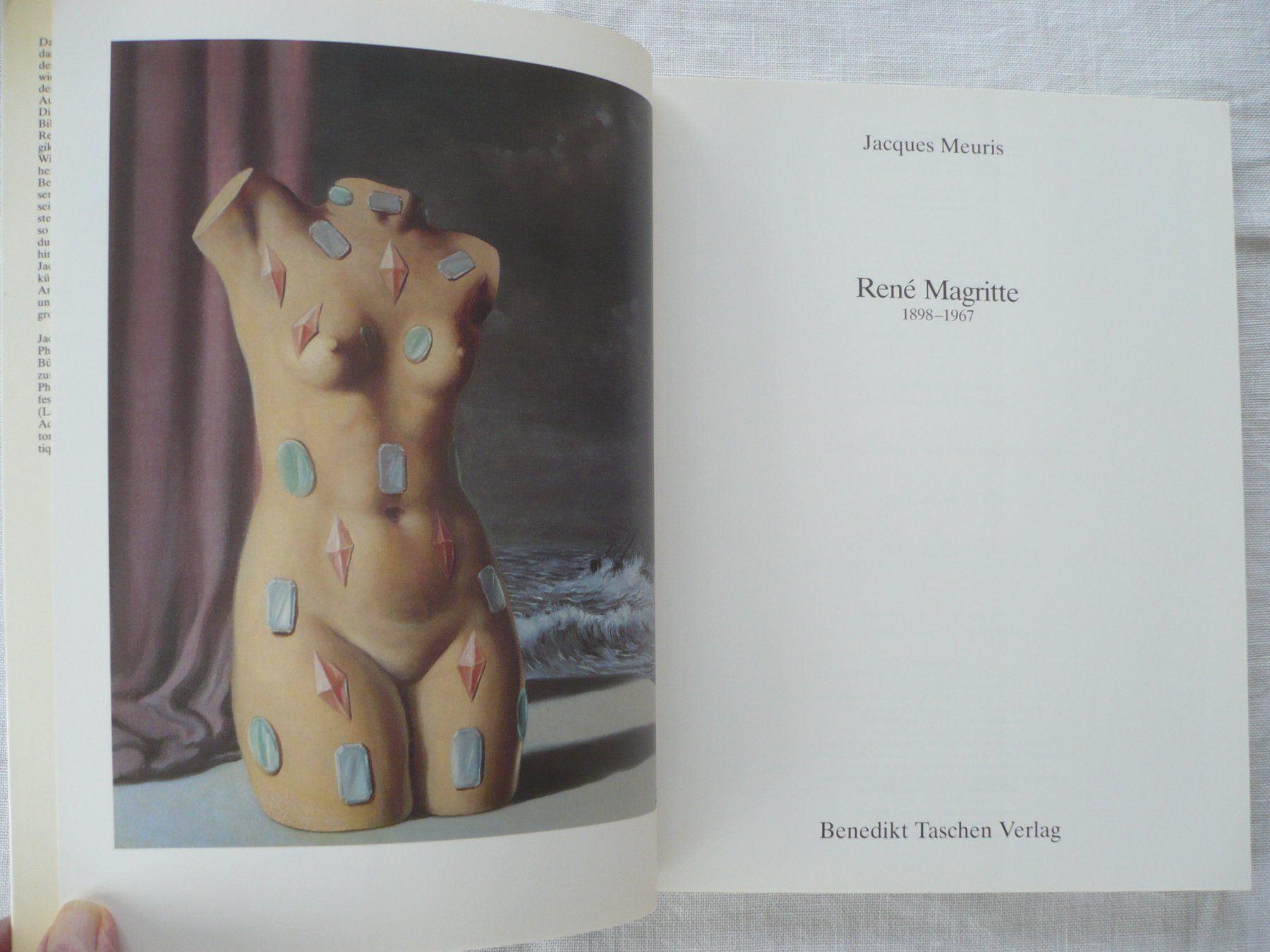 Libri: J. Meuris RENE MAGRITTE 1898 - 1967 – Usato da Zürich venduto da saltandpepper008 1