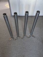 4 Tischbeine aus Chromstahl