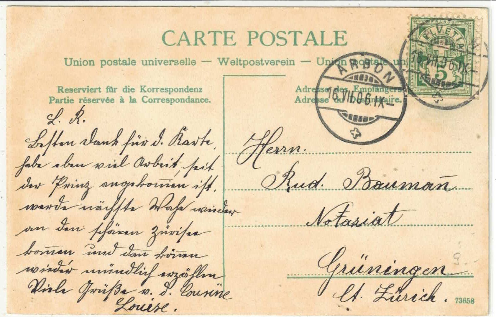 Ansichtskarten: Arbon - Stadtpartie - coloriert – Gebraucht aus Ettingen von Kartenplanet 1
