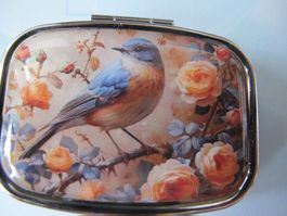 Pillendose mit Vogelmotiv neu