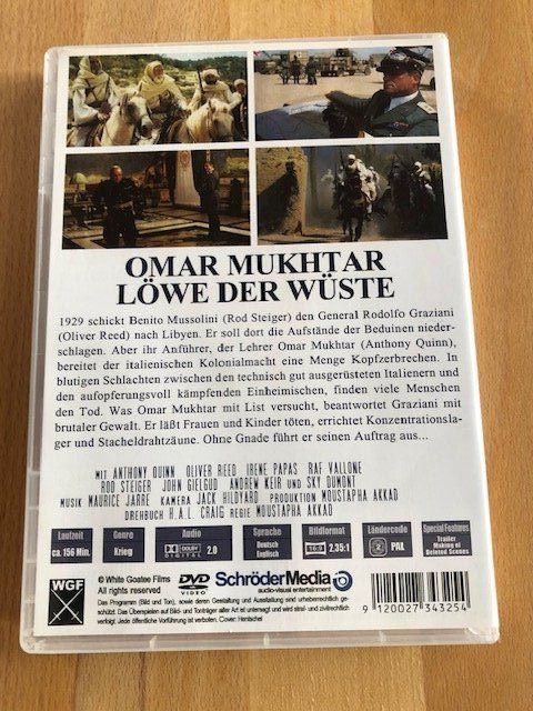 Tous les DVDs: Omar Mukhtar - Löwe der Wüste – D'occasion à Bubikon par cinerama01 1