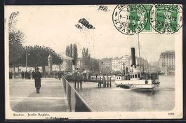 AK Genéve, Jardin Anglais, 1911