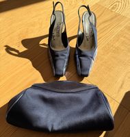 Elegantes Set: Schuhe & Clutch, Dunkelblau, Gr. 38