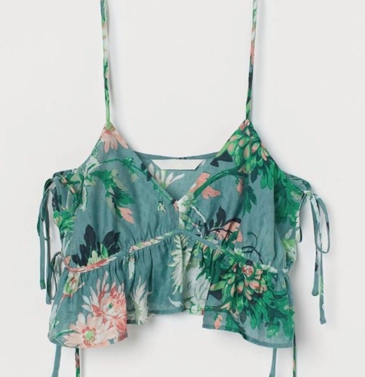 H&M Tops: H&M Top, Grösse S grün Blumenmuster Versand 2.50 – Neu (gemäss Beschreibung) aus Meilen von ana9 1
