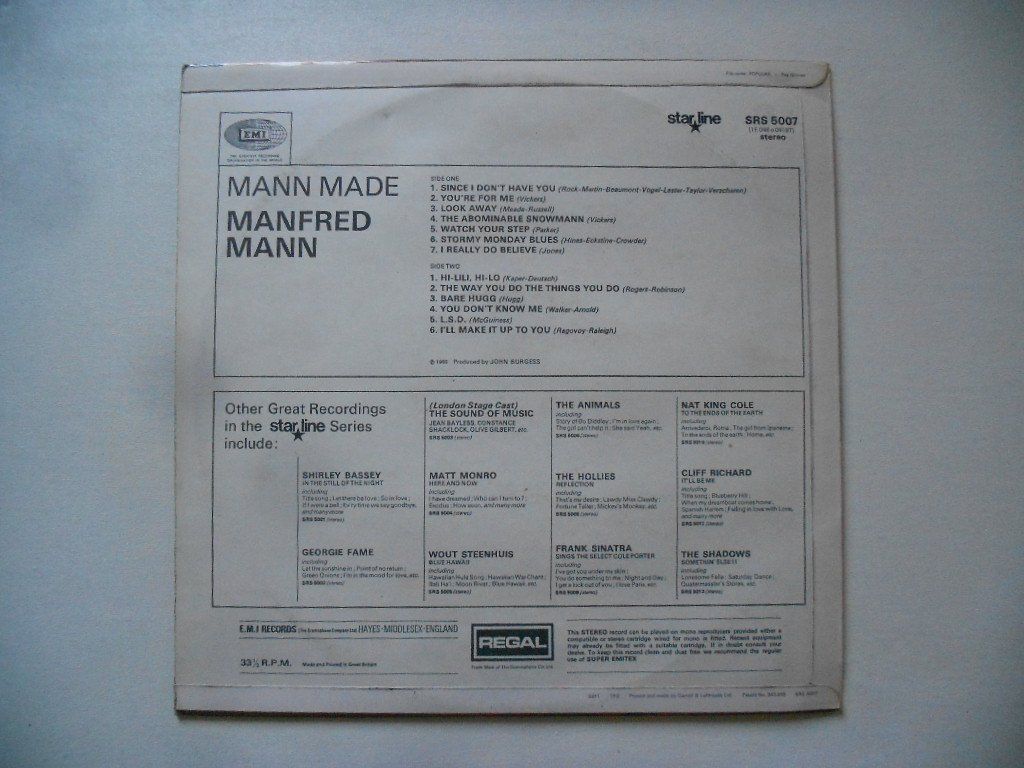Vinyles: MANFRED MANN  -  MANN MADE – D'occasion à Bex par Giorgiob 1