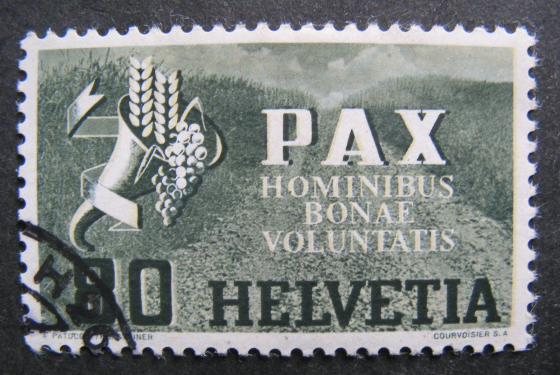 Tutti i francobolli: 1945 Pax 80 Rappen gestempelr – Usato da Frauenfeld venduto da Interessent1
