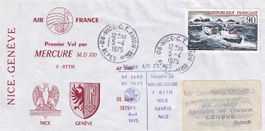 Erstflug Air France mit Mercure Nice/Nizza - Genève 1975