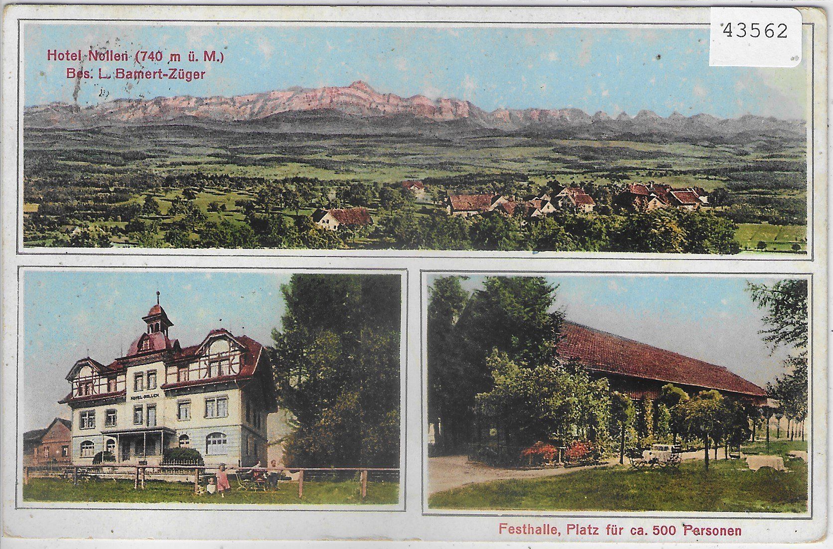 Cartoline postali: Hotel Nollen - Festhalle - Litho - TG – Usato da Ettingen venduto da Kartenplanet