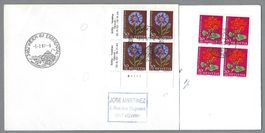 1963, 20 RP. + 30 PJ, VIERERBLÖCKE + TABS, 2 BRIEFE