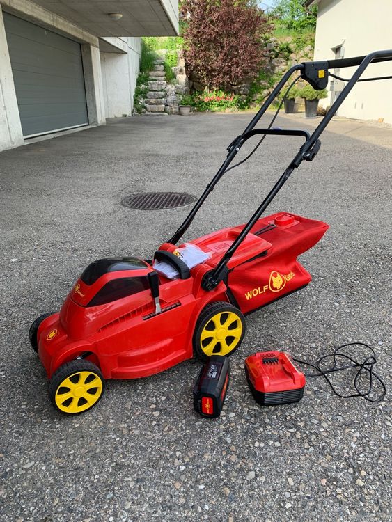 Rasenmäher Wolf Akku 34 cm neuwertig Kaufen auf Ricardo