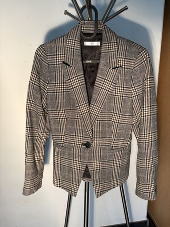 Damen Blazer Mango kariert braun grau wie neu Grösse 34