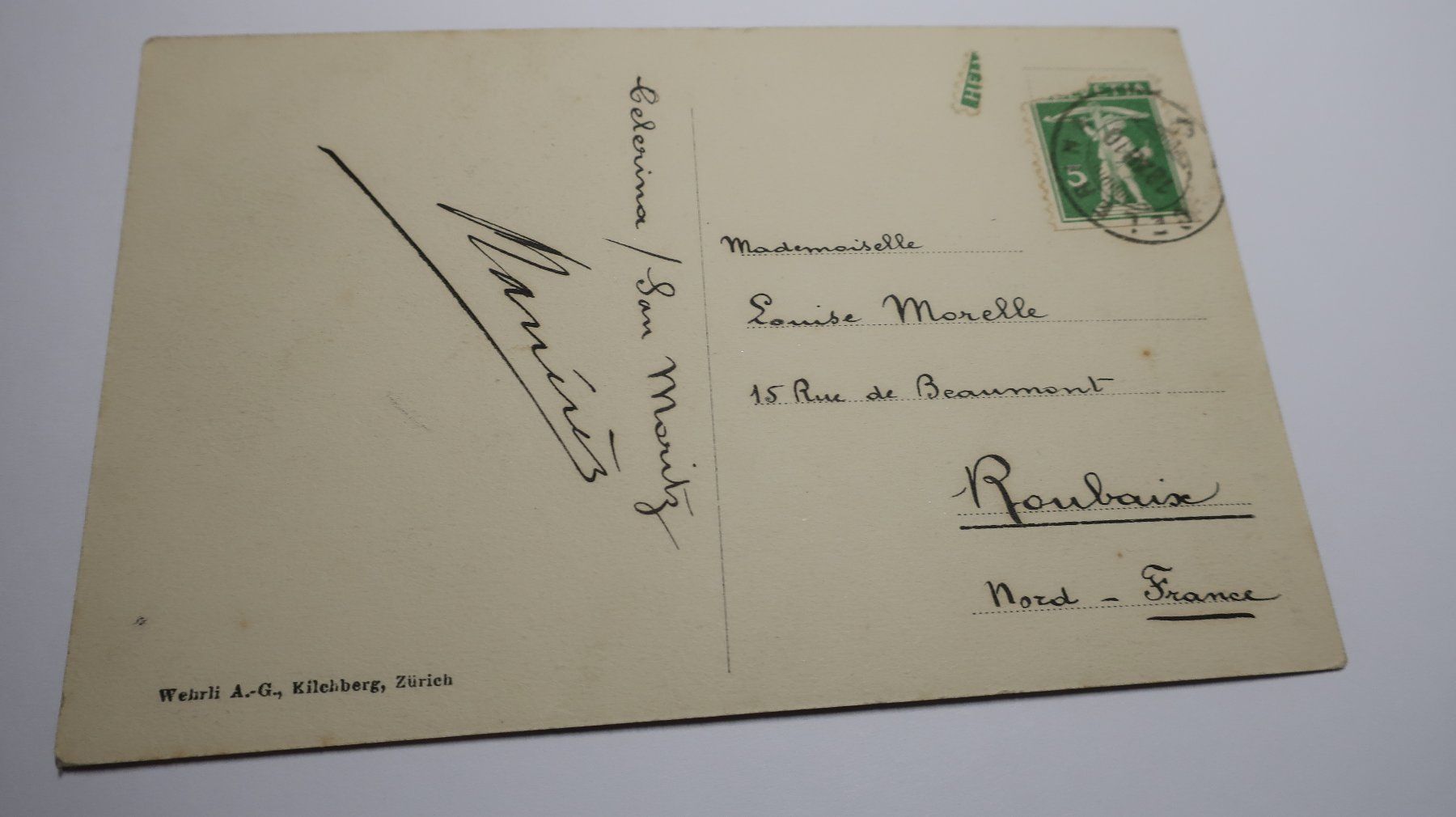 Ansichtskarten: Bei St. Moritz  1910 – Gebraucht aus Cormoret von Pascalll2001 4