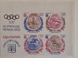 Monaco 1972 XX. Olympia Muench. Reitsport Block MNH postfr.