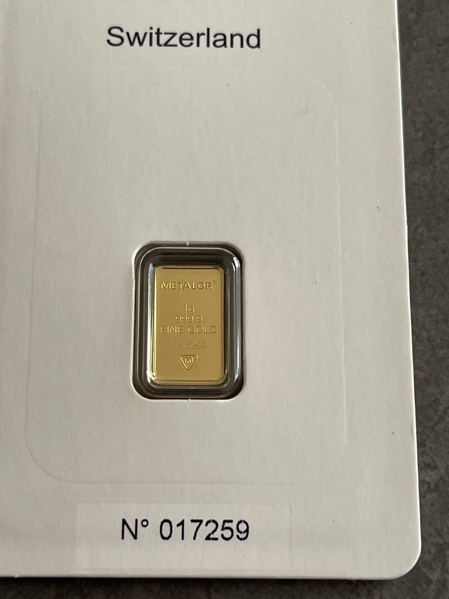 Métaux précieux: Goldbarren 1g  – Neuf avec emballage d'origine à Lugano par bra_syz9 1