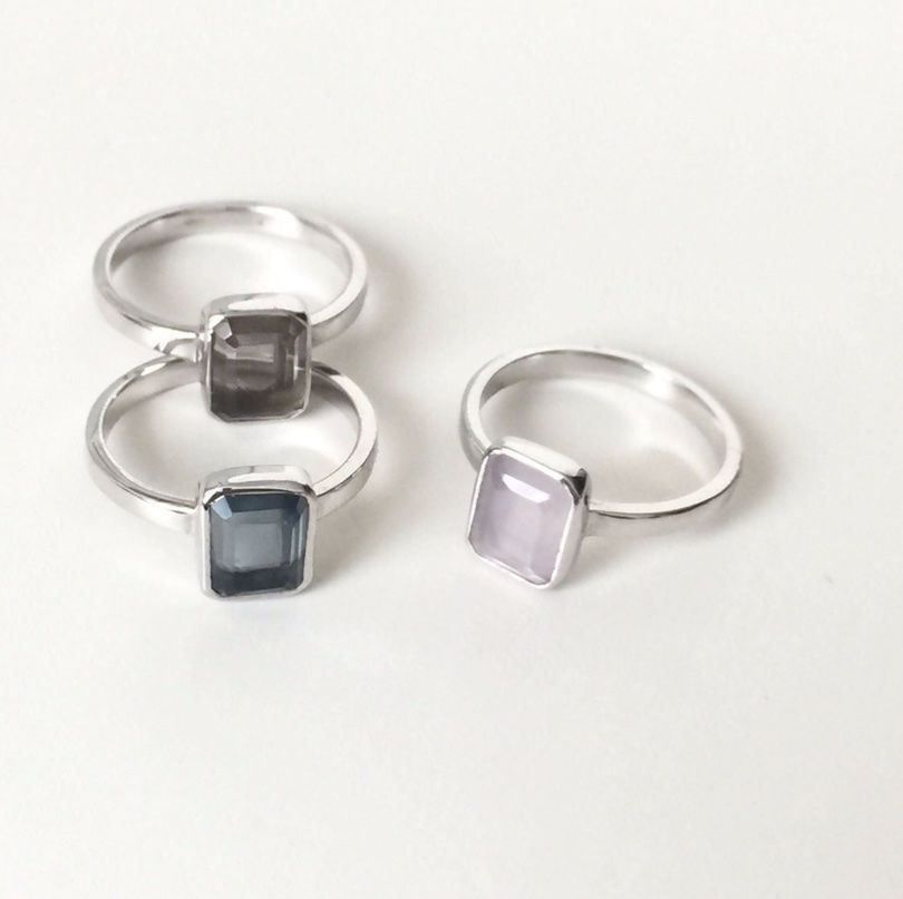 Anelli: Ring rosa Chalcedon eckig 925 Silber Baguette classy gold 52 – Nuovo (secondo la descrizione) da Zürich venduto da goldfisch.schmuck 5