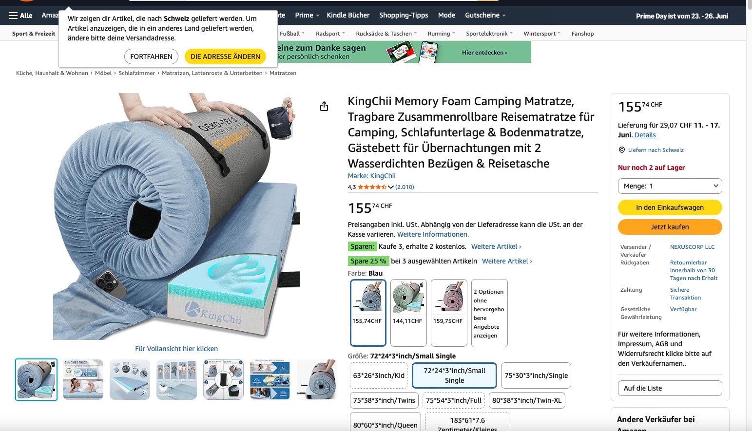 Matratzen: 2 King Chii Camping Matratzen – Gebraucht aus Kirchenthurnen von Meatpie 8