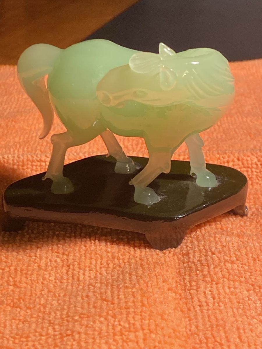 Figuren: Une paire de chevaux en verre chinois – Gebraucht aus Bevaix von Dominixx52 3