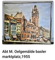 Basler Marktplatz,Oelgemälde 1955