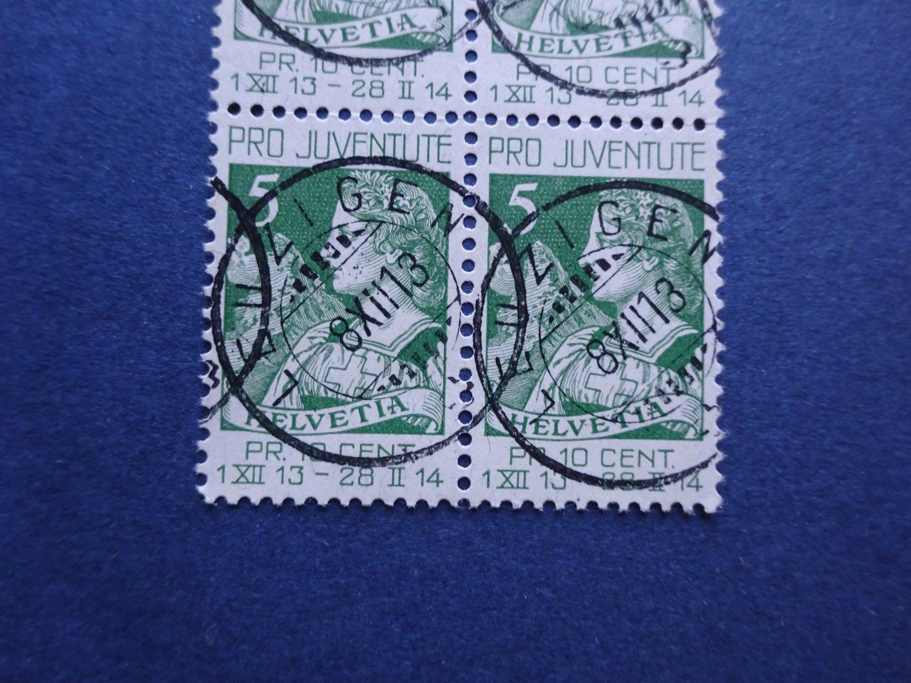 Tutti i francobolli: 1913 Pro JuventuJ1 4er Block gestempelt – Usato da Appenzell-Steinegg venduto da adi1975 3