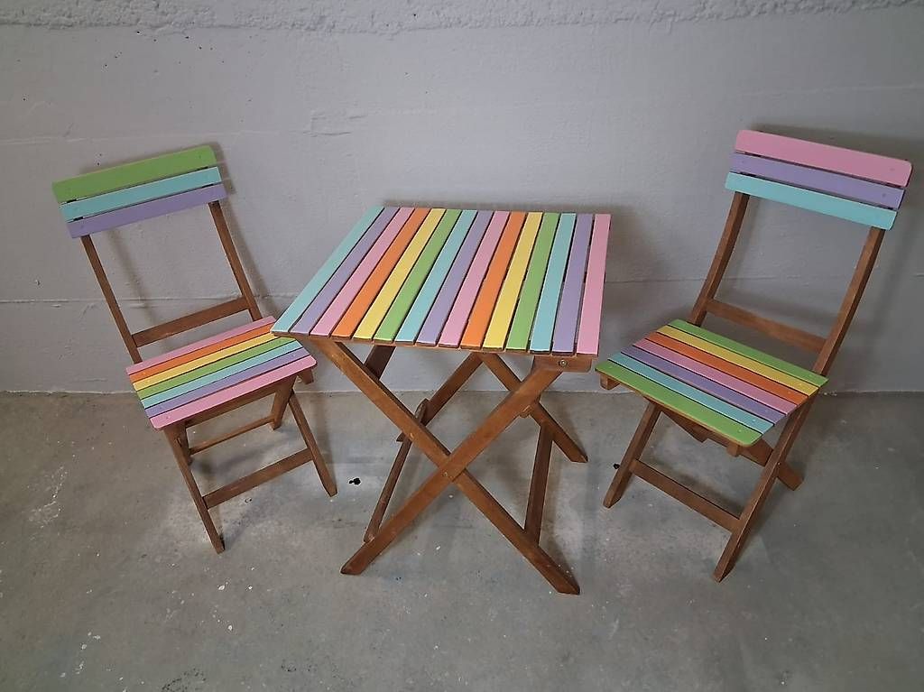 Set di tavolo e panche: Sitzplatz Trio - Gartentisch mit Stühlen - Upcyclet – Usato da Worb venduto da BeNa_vr79