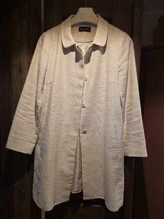 Massimo Dutti Damen Mantel, beige, Leinen, GR 40/42