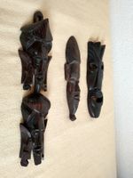 Afrikanische Holzmasken, 3er Set, Wanddeko, vintage